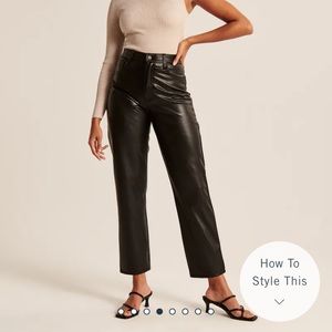 Curve Love Vegan Leather Ankle Straight Pants